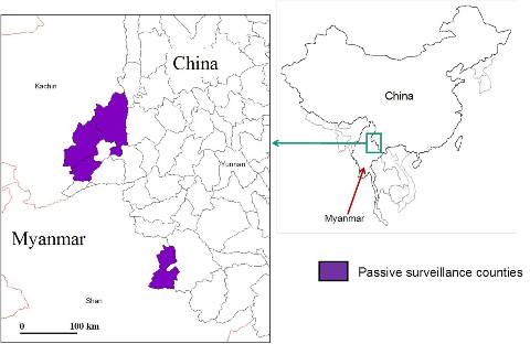 The sites for Active and Passive malaria surveillance study